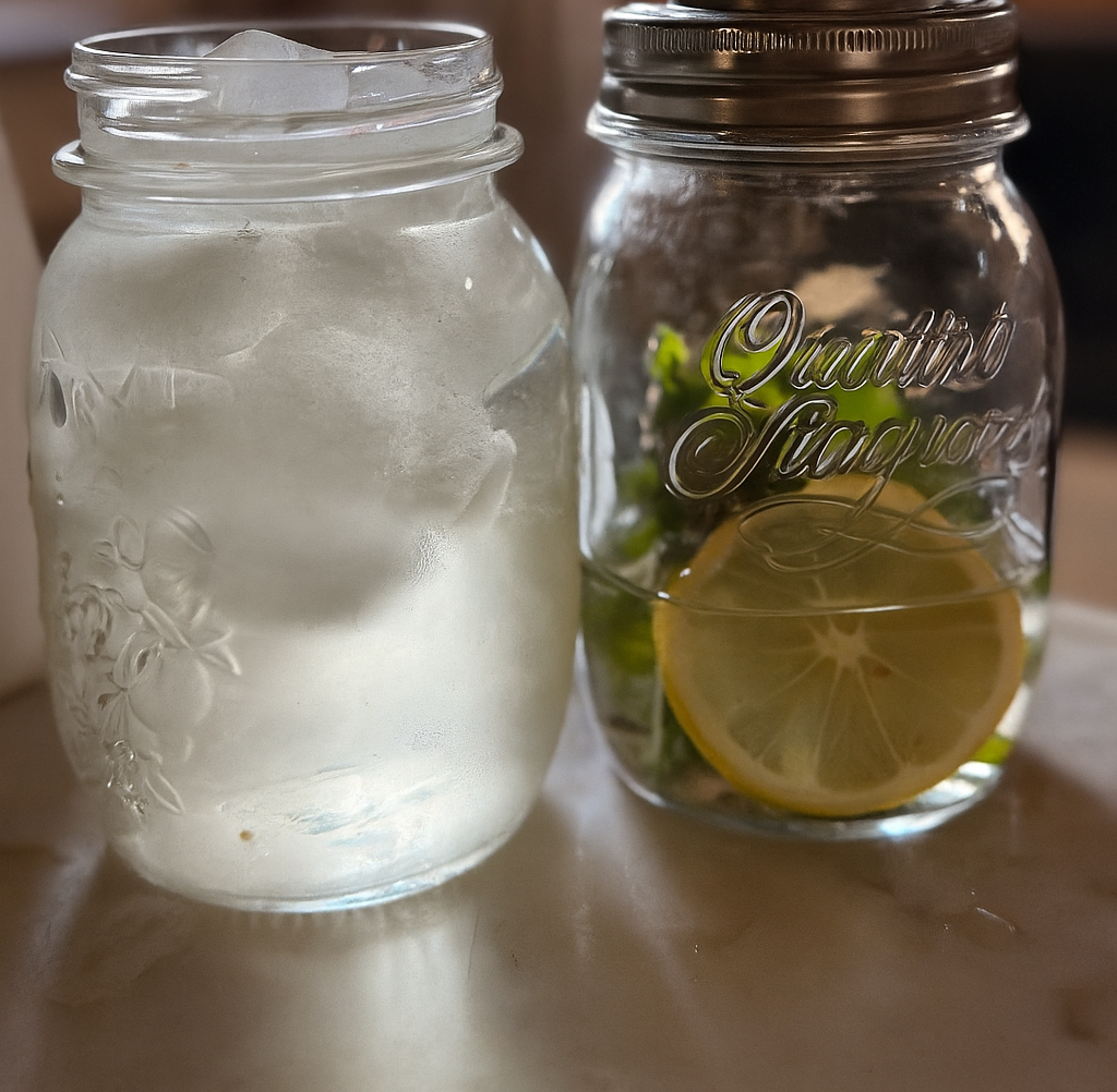 ice kissed tea in a jar